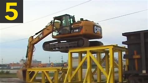 mini excavator stunts|top 5 excavator tricks.